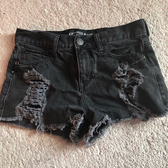 Express Pants - Express black distressed jean shorts, size 2
